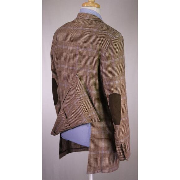 Samuelsohn Brown Plaid Cashmere-Qiviuk by Colombo 2-Btn Sportcoat Blazer 42L - Picture 8 of 13